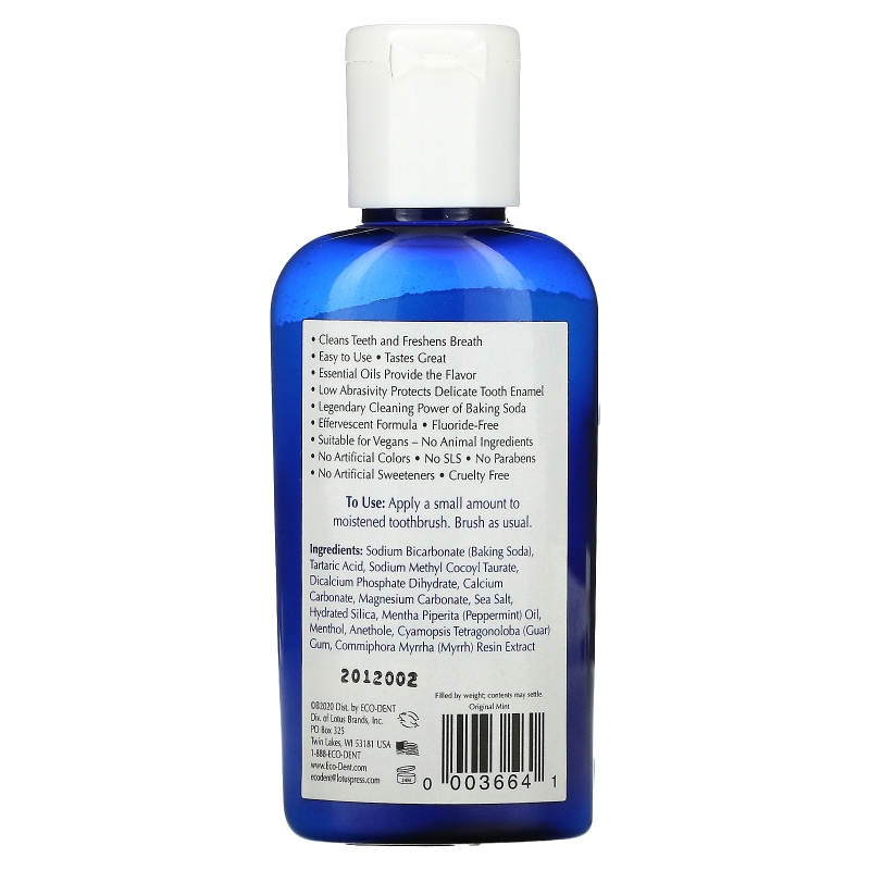 Eco-Dent, Ежедневный уход, зубной порошок с пищевой содой, с запахом мяты, 2 унции (56 г)