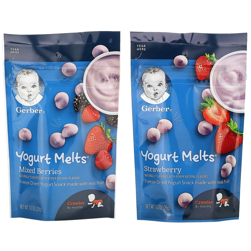 Gerber, Yogurt Melts, 8+ Months, Strawberry & Mixed Berries, 4 Packs, 1.0 oz (28 g) Each