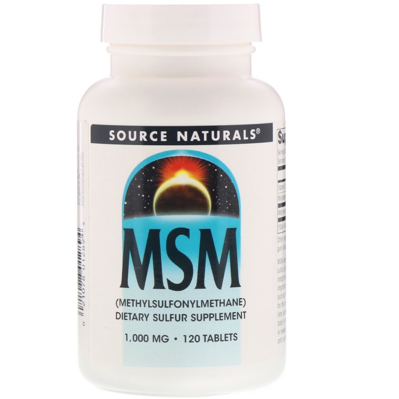 Source Naturals, MSM, 1000 мг, 120 таблеток