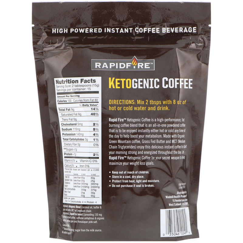 RAPIDFIRE, Ketogenic Coffee, 7.93 oz (225 g)