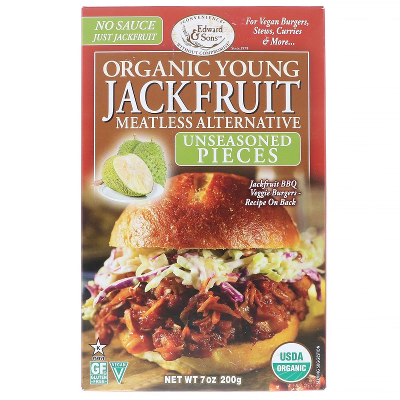 Edward & Sons, Organic Young Jackfruit, Unseasoned Pieces, 7 oz (200 g)