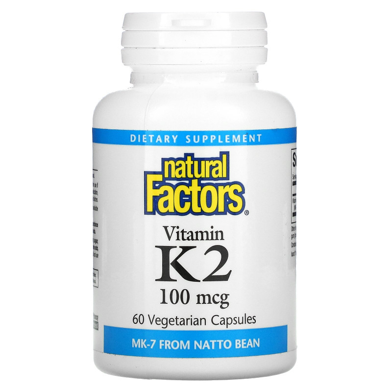 Natural Factors, Vitamin K2, 100 mcg, 60 Vegetarian Capsules