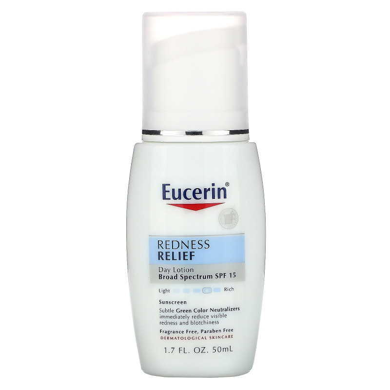 Eucerin, "Избавление от покраснения", ежедневный улучшающий лосьон с SPF 15, без запаха, 1.7 жидких унций (50 мл)