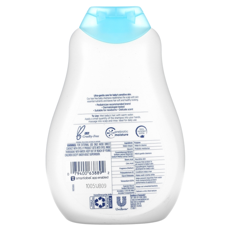 Dove, Baby, насыщенный увлажняющий шампунь, 384 мл