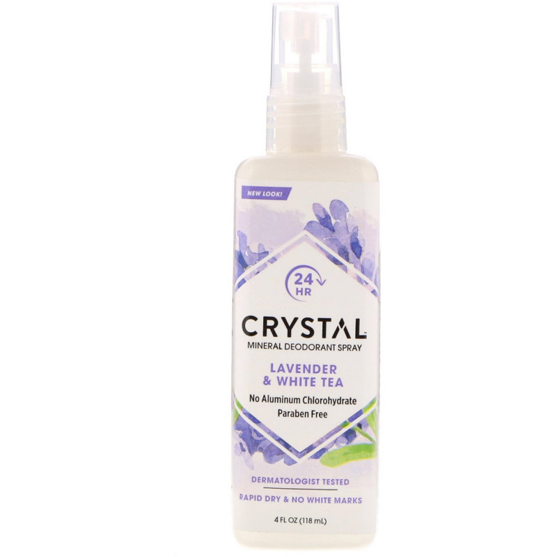 Crystal Body Deodorant, Mineral Deodorant Spray, Lavender & White Tea, 4 fl oz (118 ml)