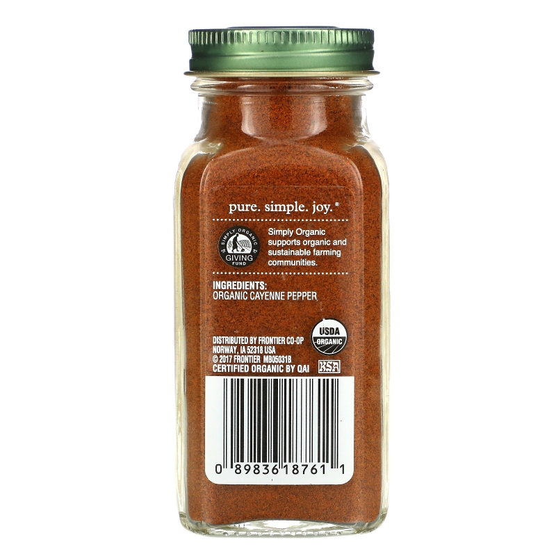 Simply Organic, Кайенский перец, 2.89 унций (82 г)