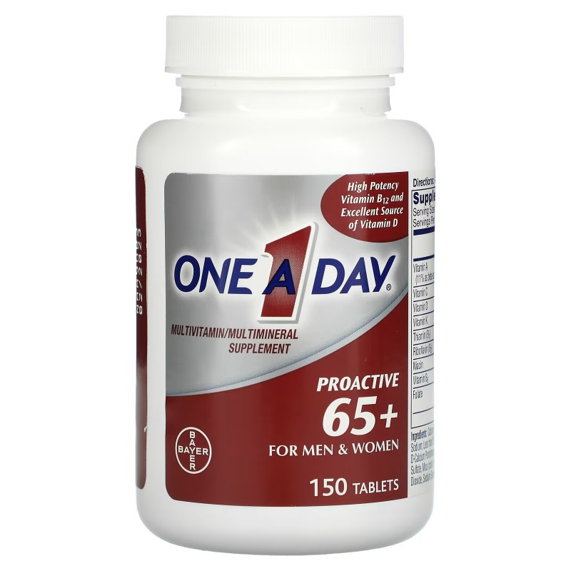 One-A-Day, Proactive 65+, Multivitamin/Multimineral Supplement, For Men & Women, 150 Tablets