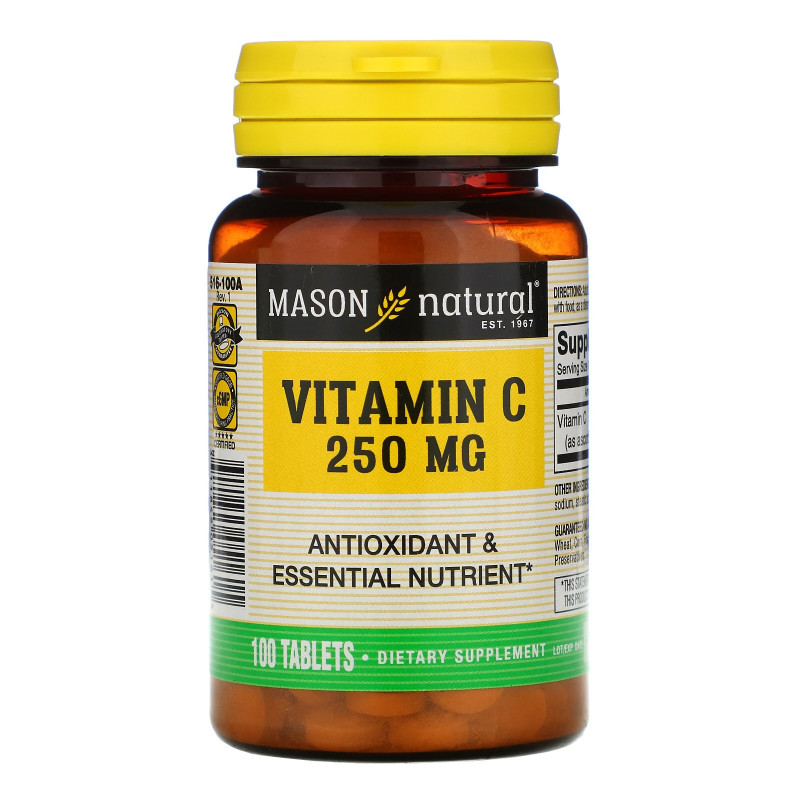 Mason Natural, Vitamin C, 250 mg, 100 Tablets