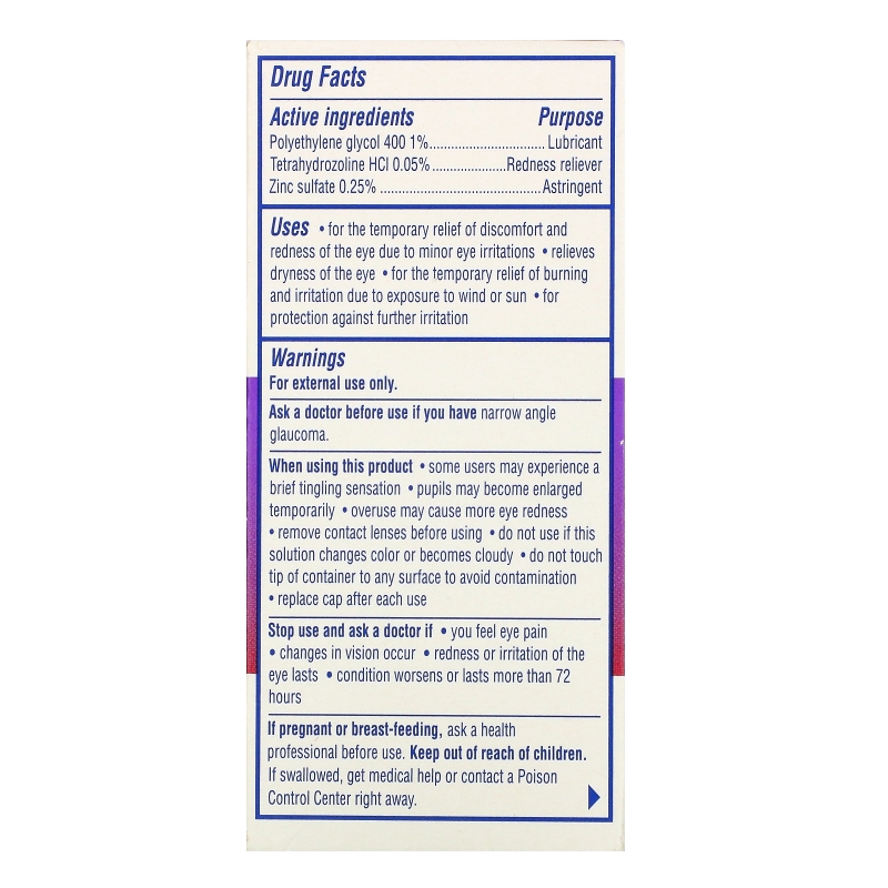 Visine, Red Eye Total Comfort, Multi-Symptom Eye Drops, 1/2 fl oz (15 ml)