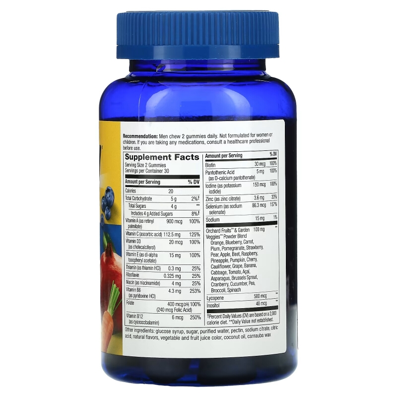 Nature's Way, Alive! Men's Gummy Complete Multivitamin, Fruit, 60 Gummies