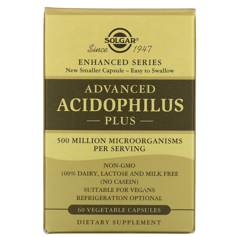 Solgar, Advanced Acidophilus Plus, 60 Vegetable Capsules