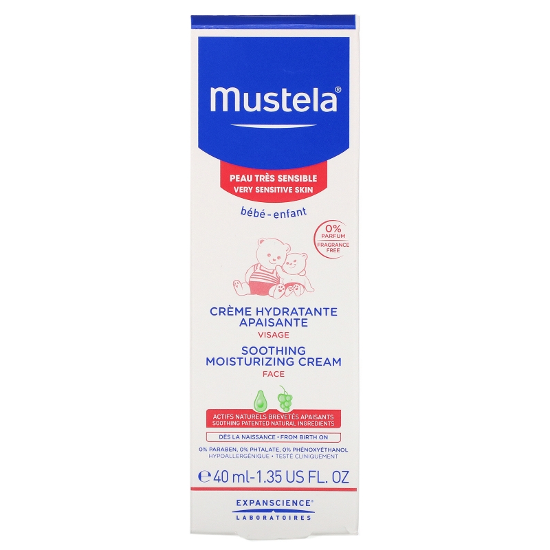 Mustela, Baby, Soothing Moisturizing Face Cream, 1.35 fl oz (40 ml)