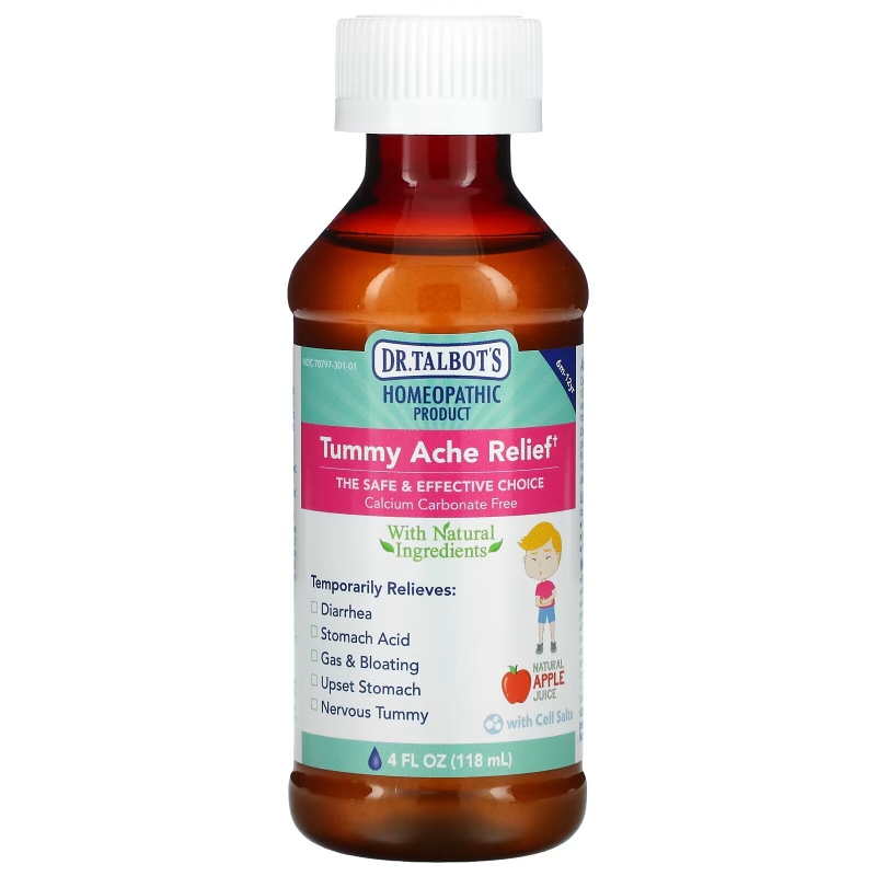 Dr. Talbot's, Tummy Ache Relief, 6 m -12 yr, Natural Apple Juice Flavor, 4 fl oz (118 ml)