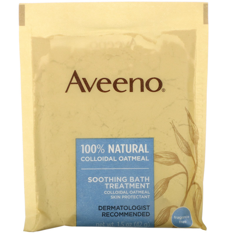 Aveeno Active Naturals Для успокаивающей ванной процедуры без отдушек 8 однопорционных пакетиков 1.5 унции (42 г) каждый.