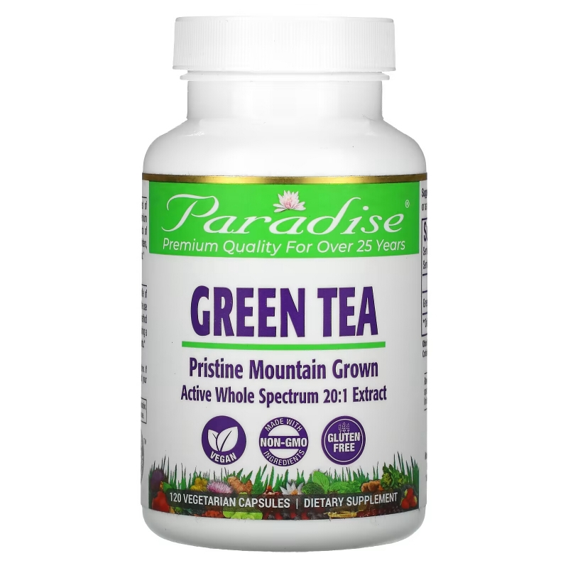 Paradise Herbs, Green Tea, 120 Vegetarian Capsules