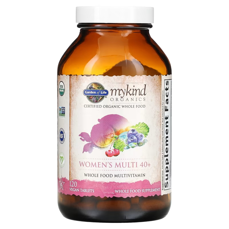 Garden of Life Women's Multi 40+ цельнопищевые мультивитамины 120 веганских таблеток