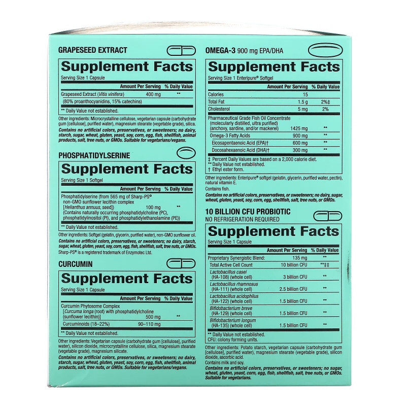 Natural Factors, 3 Brains Total, 30 Convenient Cello Packs