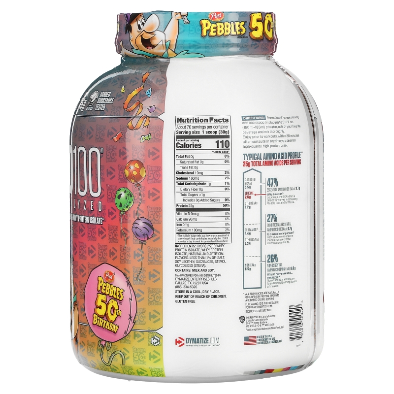 Dymatize Nutrition Dymatize Nutrition, Порошок изолята сывороточного протеина, для занятия спортом, Birthday Cake, 5 фунт (2.3 кг)