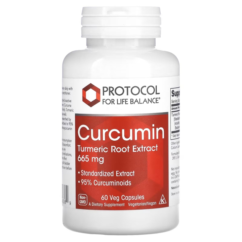 Protocol for Life Balance, Curcumin, Turmeric Root Extract, 665 mg, 60 Veg Capsules