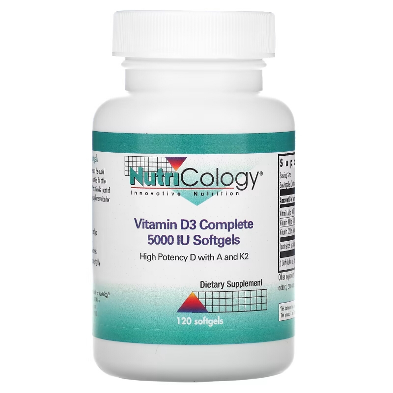 Nutricology, Vitamin D3 Complete, 5,000 IU, 120 Softgels