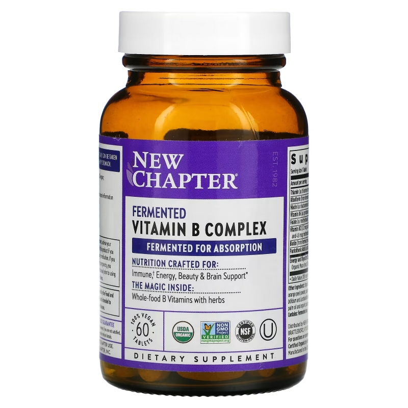 New Chapter, Fermented Vitamin B Complex, 60 Vegan Tablets