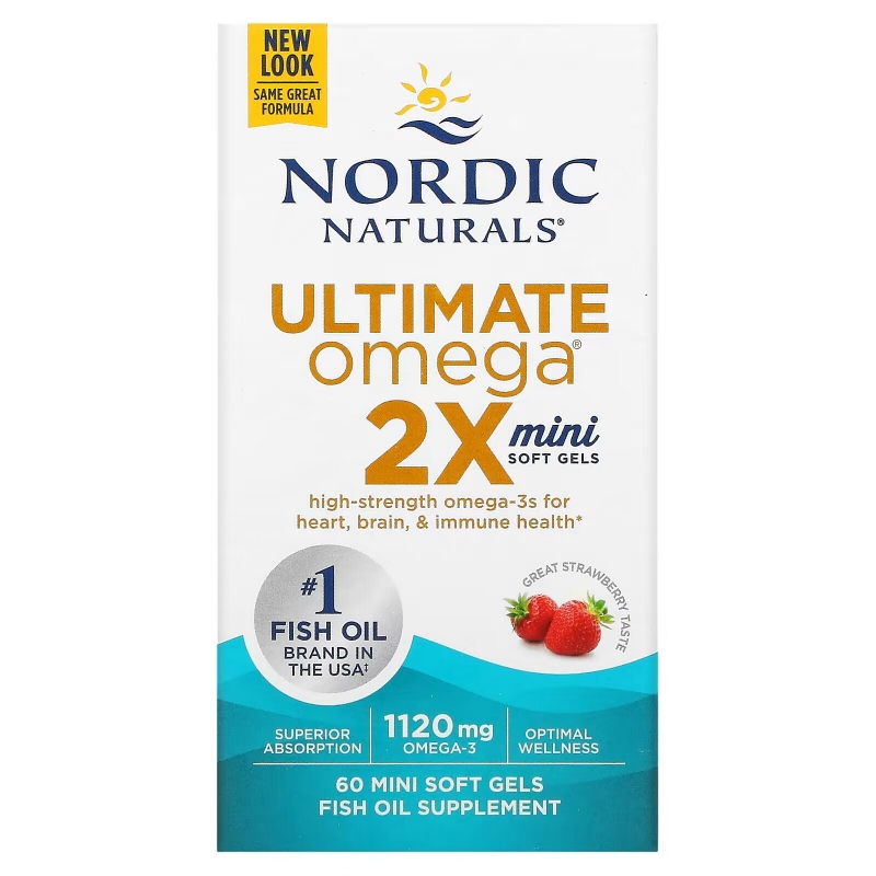 Nordic Naturals Ultimate Omega Minis Strawberry 500 mg 90 Soft Gels