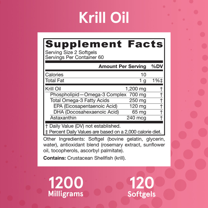 Jarrow Formulas, Масло криля, 120 мягких капсул