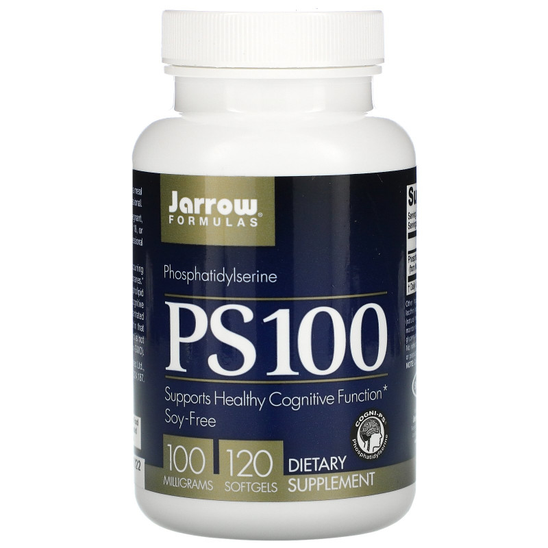 Jarrow Formulas, PS 100, фосфатидилсерин, 100 мг, 120 мягких таблеток