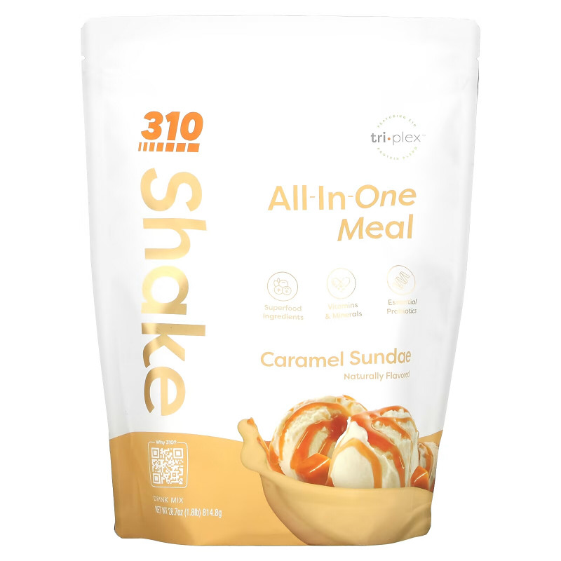 310 Nutrition, All-In-One Meal Shake, Caramel Sundae, 28.7 oz (814.8 g)