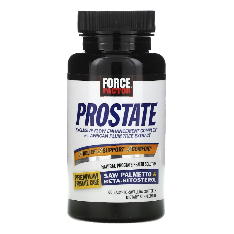 Force Factor, Prostate, Natural Prostate Health Solution, 60 Easy-To-Swallow Softgels