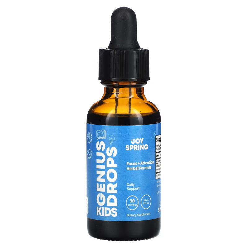 JoySpring, Genius Drops for Kids, Focus & Attention, 1 fl oz (30 ml)