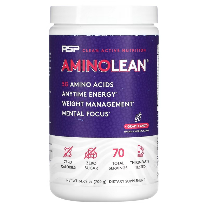 RSP Nutrition, AminoLean, Grape Candy, 24.69 oz (700 g)