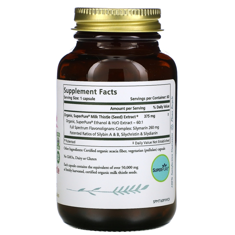 Pure Synergy, Organic Super Pure Milk Thistle Organic Extract , 60 Organic Vegetarian Caps