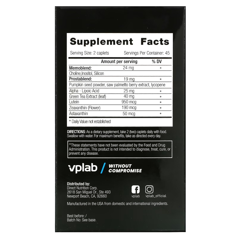 Vplab, Ultra Men’s Sport Multivitamin Formula, 90 Caplets