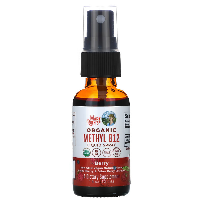 MaryRuth Organics, Organic Methly B12 Liquid Spray, Extra Strength, Berry, 1 fl oz (30 ml)