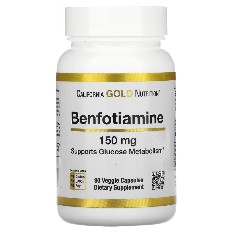 California Gold Nutrition, Benfotiamine, 150 mg, 90 Veggie Capsules